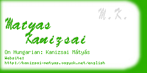 matyas kanizsai business card